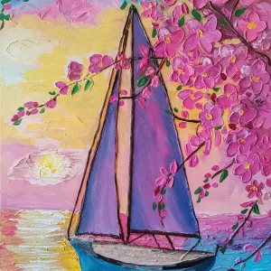 Marina - textured landscape painting by Alexandra Catană