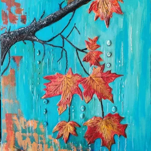 The Rainy Day - textured landscape painting by Alexandra Catană