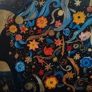 Celestine - textured abstract art painting by Alexandra Catană