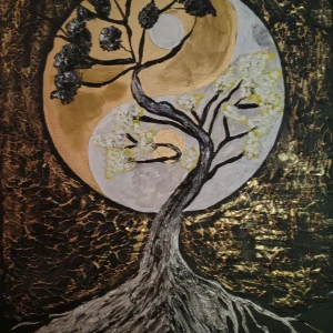 Yin-Yang - textured fantasy painting by Alexandra Catană