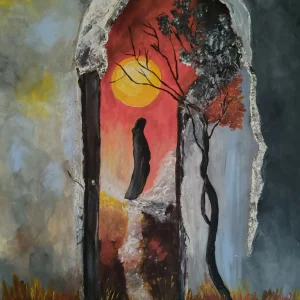 Portal - textured abstract art painting by Alexandra Catană