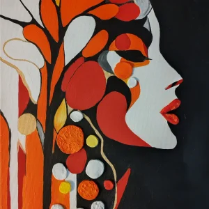 Delia - textured portrait painting by Alexandra Catană